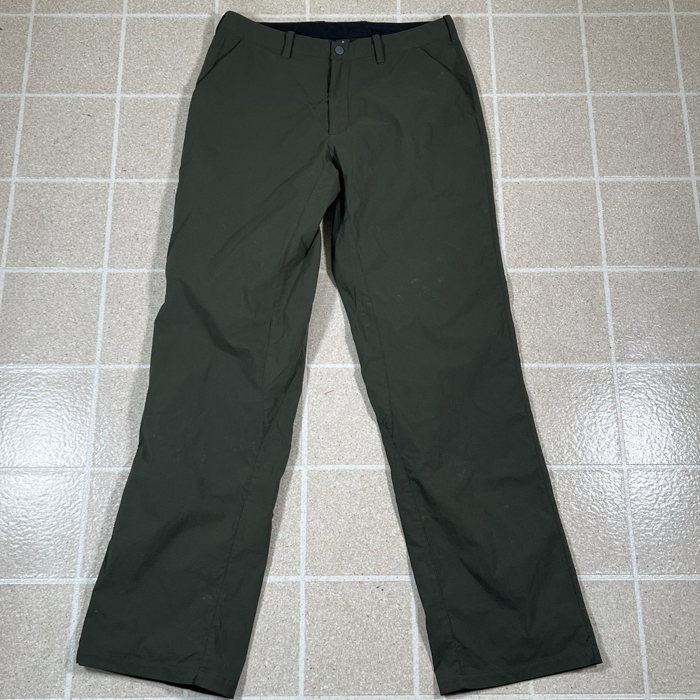 Montbell Pant Mens M Green Nylon Windbreaker Straight Gorpcore Hiking Camping